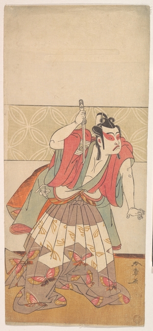 勝川春章: The Second Ichikawa Yaozo in the Role of Soga no Goro - メトロポリタン美術館