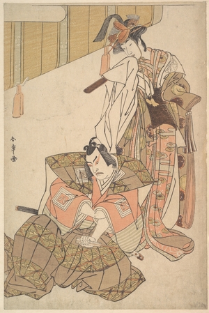 勝川春章: The Third Ichikawa Yaozo and Mimasu Tokujiro - メトロポリタン美術館