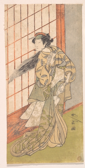 勝川春章: The First Nakamura Tomijuro as an Angry Woman Standing in a Room - メトロポリタン美術館