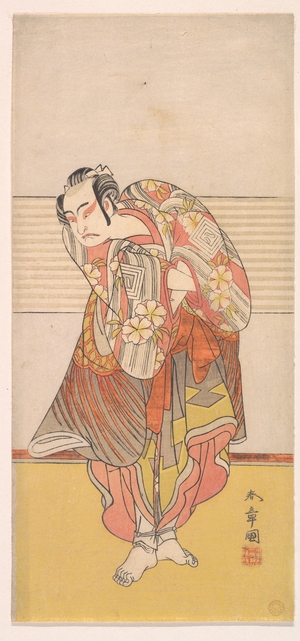 勝川春章: The Second Ichikawa Yaozo as a Man Standing with His Arms Crossed - メトロポリタン美術館