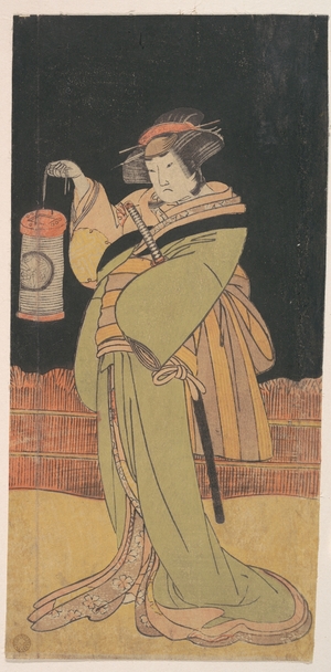 Katsukawa Shunsho: The Second Yamashita Kinsaku as a Woman Standing at Night - Metropolitan Museum of Art