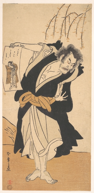 Katsukawa Shunsho: The Third Otani Hiroemon as an Outlaw Standing Near a Willow Tree - Metropolitan Museum of Art