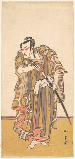 勝川春章: Ichikawa Danzo III as a Samurai Drawing a Sword - メトロポリタン美術館