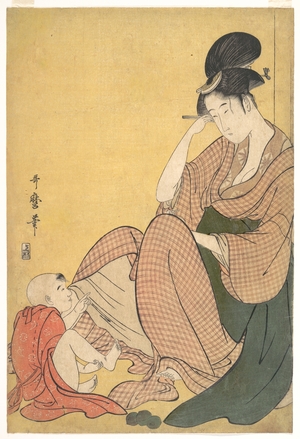 喜多川歌麿: Woman and Child - メトロポリタン美術館
