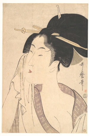 喜多川歌麿: Woman Relaxing after Her Bath - メトロポリタン美術館