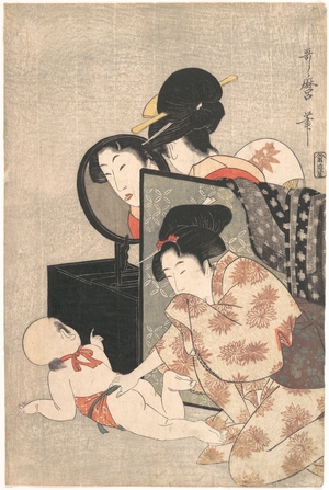 喜多川歌麿: Mother and Child - メトロポリタン美術館