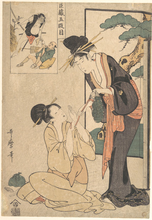 Kitagawa Utamaro: A Woman Snatching a Bag of Sweetmeats from Her MotHer - Metropolitan Museum of Art