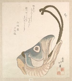 魚屋北渓: Head of a Salmon - メトロポリタン美術館
