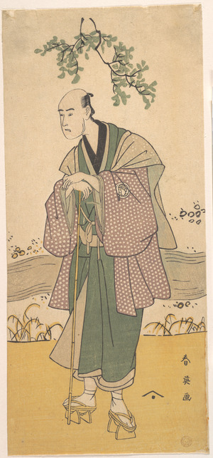 勝川春英: The Third Bando Hikosaburo as a Man Standing on the Bank of a River - メトロポリタン美術館
