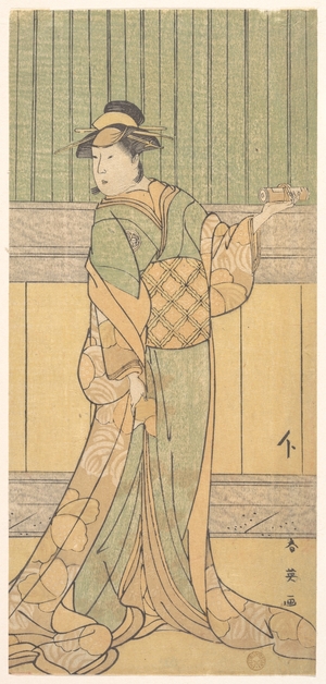 勝川春英: Osagawa Tsuneyo as a Woman Standing in a Room - メトロポリタン美術館