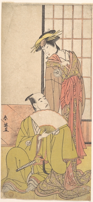 勝川春英: The Eighth Morita Kanya in the Role of Oboshi Yuranosuke - メトロポリタン美術館
