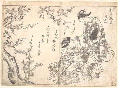 Nishikawa Sukenobu: Two Girls Under Plum Tree - Metropolitan Museum of Art