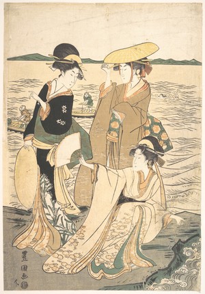 Utagawa Toyokuni I: Three Young Ladies by the Seashore - Metropolitan Museum of Art