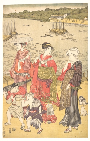 歌川豊国: Women at Tamanawa Beach - メトロポリタン美術館