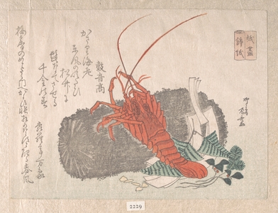柳々居辰斎: Lobster on a Piece of Charcoal with Other New Year Decorations - メトロポリタン美術館