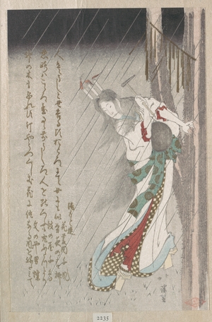 Totoya Hokkei: Woman in the Rain at Midnight Driving a Nail into a Tree to Invoke Evil on Her Unfaithful Lover - Metropolitan Museum of Art