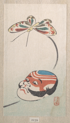 Ayaoka: Butterfly and Mask of Yakko (the footman of a samurai) - メトロポリタン美術館