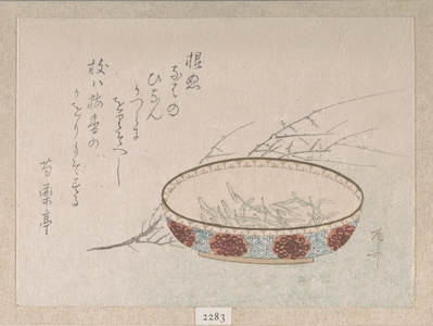 柳々居辰斎: Branch of Plum Blossoms and Bowl - メトロポリタン美術館