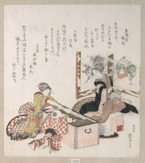Katsushika Hokusai: Women Preparing Tea Around the Fire-Holder - Metropolitan Museum of Art