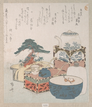 柳々居辰斎: Utensils with Decorations for the New Year - メトロポリタン美術館
