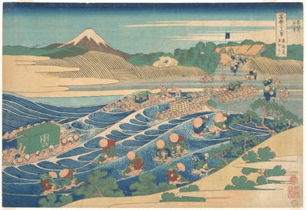 Katsushika Hokusai: Fuji Seen from Kanaya on the Tôkaidô (Tôkaidô Kanaya no Fuji), from the series Thirty-six Views of Mount Fuji (Fugaku sanjûrokkei) - Metropolitan Museum of Art