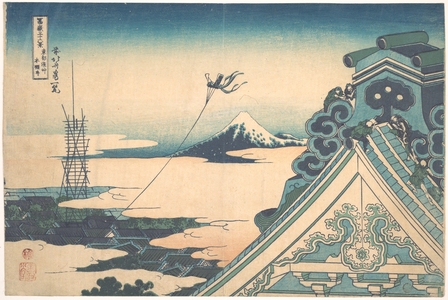 葛飾北斎: Honganji at Asakusa in Edo (Tôto Asakusa Honganji), from the series Thirty-six Views of Mount Fuji (Fugaku sanjûrokkei) - メトロポリタン美術館