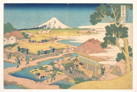 葛飾北斎: Fuji from the Katakura Tea Fields in Suruga (Sunshû Katakura chaen no Fuji), from the series Thirty-six Views of Mount Fuji (Fugaku sanjûrokkei) - メトロポリタン美術館