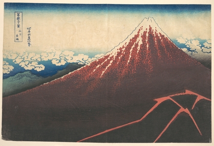 Katsushika Hokusai: Storm below Mount Fuji (Sanka no haku u), from the series Thirty-six Views of Mount Fuji (Fugaku sanjûrokkei) - Metropolitan Museum of Art