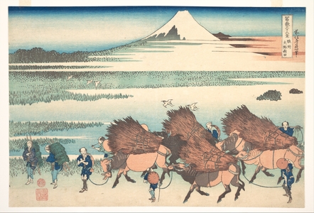 葛飾北斎: The New Fields at Ôno in Suruga Province (Sunshû Ôno shinden), from the series Thirty-six Views of Mount Fuji (Fugaku sanjûrokkei) - メトロポリタン美術館