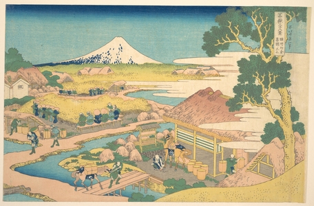 Katsushika Hokusai: Fuji from the Katakura Tea Fields in Suruga (Sunshû Katakura chaen no Fuji), from the series Thirty-six Views of Mount Fuji (Fugaku sanjûrokkei) - Metropolitan Museum of Art