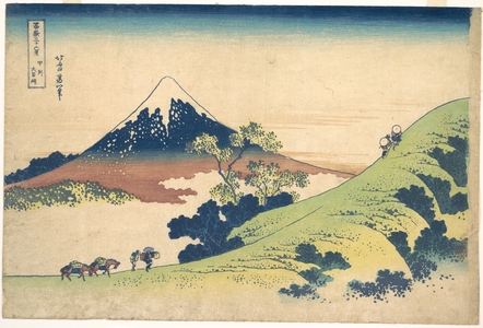 葛飾北斎: The Inume Pass in Kai Province (Kôshû Inume tôge), from the series Thirty-six Views of Mount Fuji (Fugaku sanjûrokkei) - メトロポリタン美術館
