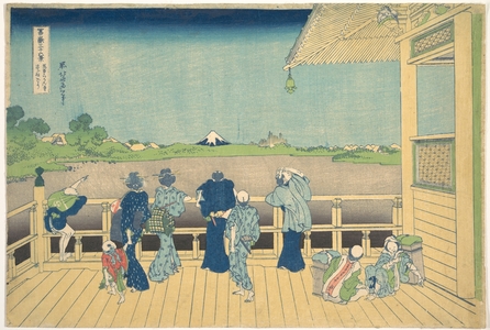 Katsushika Hokusai: Sazai Hall at the Temple of the Five Hundred Arhats (Gohyaku Rakanji Sazaidô), from the series Thirty-six Views of Mount Fuji (Fugaku sanjûrokkei) - Metropolitan Museum of Art