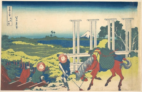 葛飾北斎: Senju in Musashi Province (Bushû Senju), from the series Thirty-six Views of Mount Fuji (Fugaku sanjûrokkei) - メトロポリタン美術館