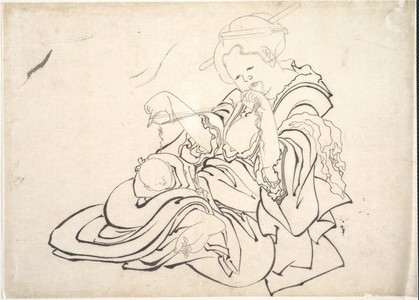 葛飾北斎: A Woman and Baby - メトロポリタン美術館