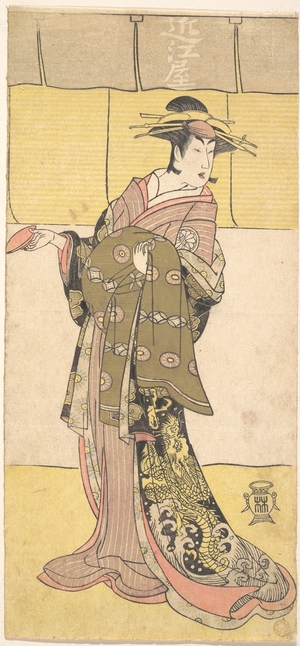 勝川春好: An Actor of the Segawa Line (Tomisaburo?) as a Courtesan - メトロポリタン美術館