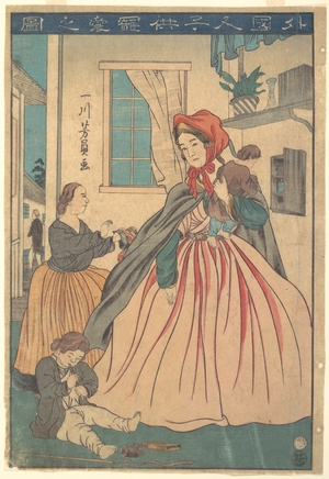 Utagawa Yoshikazu: A Foreigner Enjoying Her Children - Metropolitan Museum of Art