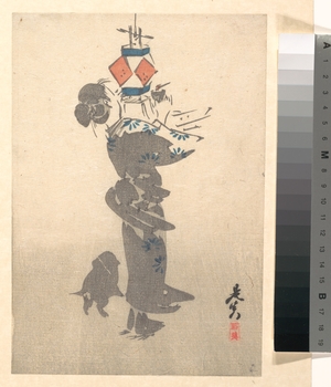Shibata Zeshin: Lighting a Hanging Lantern for the Obon Festival - Metropolitan Museum of Art