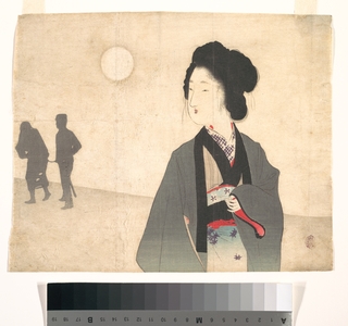 Tomioka Eisen: Young Woman Looks at Silhouette of a Male Prisoner being Led Away - Metropolitan Museum of Art