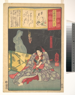 Ochiai Yoshiiku: Toriyama Akinari Terutada with Ghost; (The Lavender Chapter) - Metropolitan Museum of Art