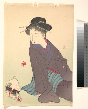 Kikuchi Keigetsu: Woman with a Cat - メトロポリタン美術館
