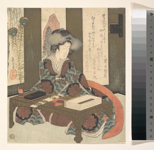 屋島岳亭: A Lady About to Write a Poem - メトロポリタン美術館