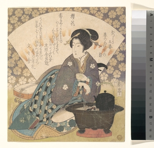 屋島岳亭: Courtesan Drinking Tea - メトロポリタン美術館