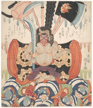 歌川国貞: Danjuro VII's Benkei as Fudo Myo-o - メトロポリタン美術館