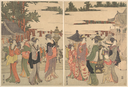 Utagawa Toyohiro: Horinouchi Myo-ho-ji Eho Mairi no Zu - Metropolitan Museum of Art