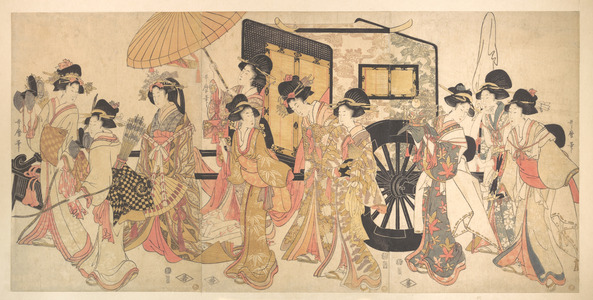 Kitagawa Utamaro: A Noble Lady Visiting a Shinto Shrine - Metropolitan Museum of Art