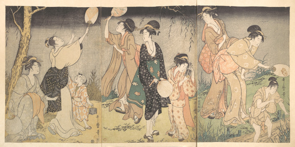 喜多川歌麿: Women Catching Fireflies - メトロポリタン美術館