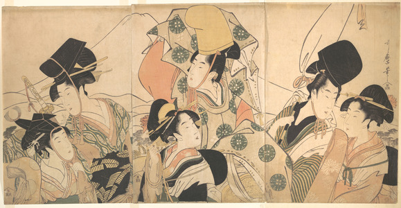 喜多川歌麿: Narihira's Journey to the East - メトロポリタン美術館