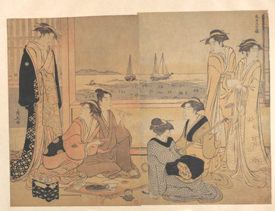 Torii Kiyonaga: A Party of Merrymakers in a Tea-house at Shinagawa - Metropolitan Museum of Art