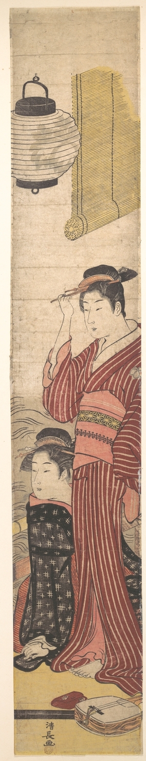 鳥居清長: Two Geisha - メトロポリタン美術館
