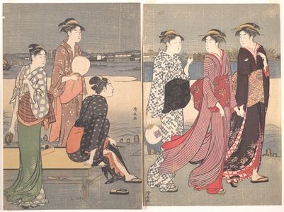 Torii Kiyonaga: Enjoying the Evening Cool on the Banks of the Sumida River - Metropolitan Museum of Art